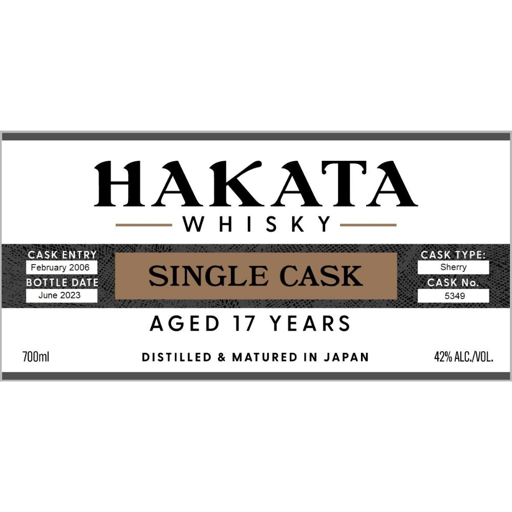 Hakata Whisky 17 Year Old Single Cask