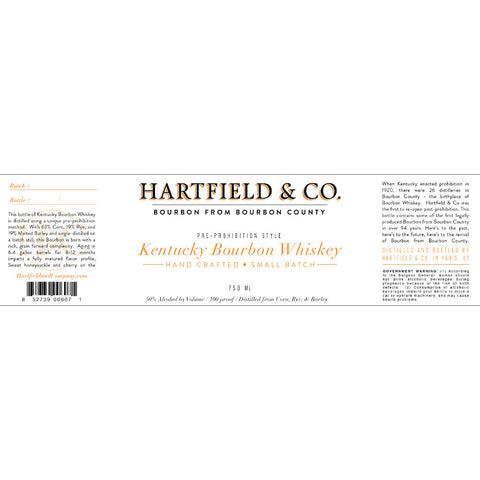Hartfield & Co. Pre-Prohibition Style Kentucky Bourbon