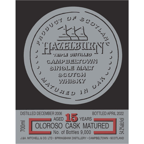 Hazelburn 15 Year Old Oloroso Cask Matured 2022