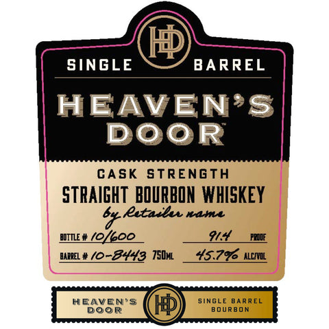 Heaven's Door Single Barrel Cask Strength