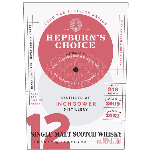 Hepburn’s Choice 12 Year Old Inchgower Single Malt Scotch