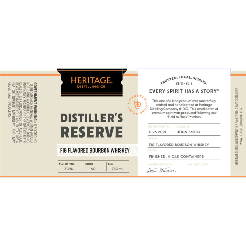 Heritage Distilling Distiller’s Reserve Fig Flavored Whiskey