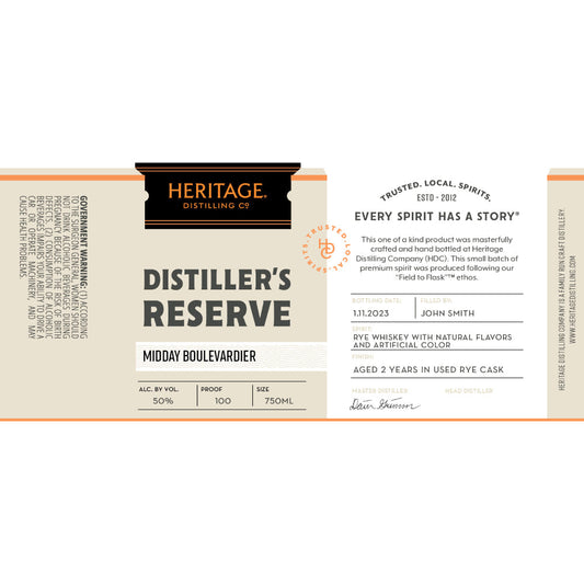 Heritage Distilling Distiller’s Reserve Midday Boulevardier Rye Whiskey