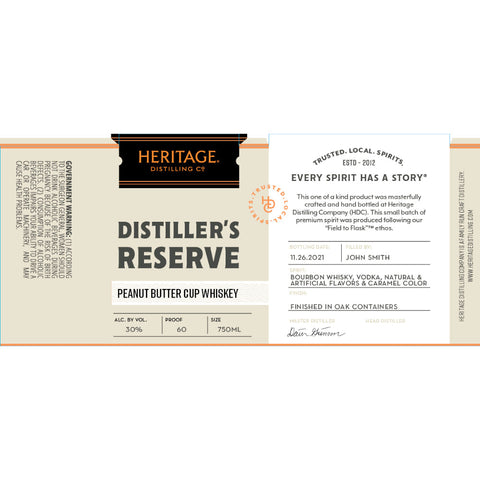 Heritage Distilling Distiller’s Reserve Peanut Butter Cup Whiskey