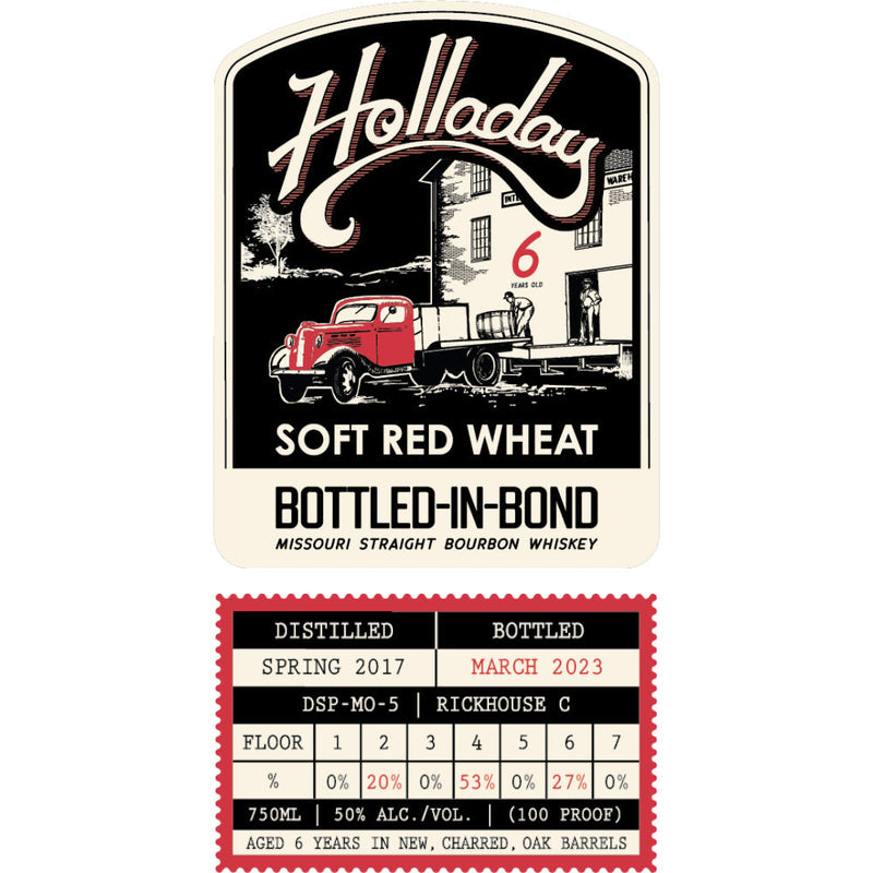 Holladay 6 Year Old Bottled in Bond Soft Red Wheat Straight Bourbon