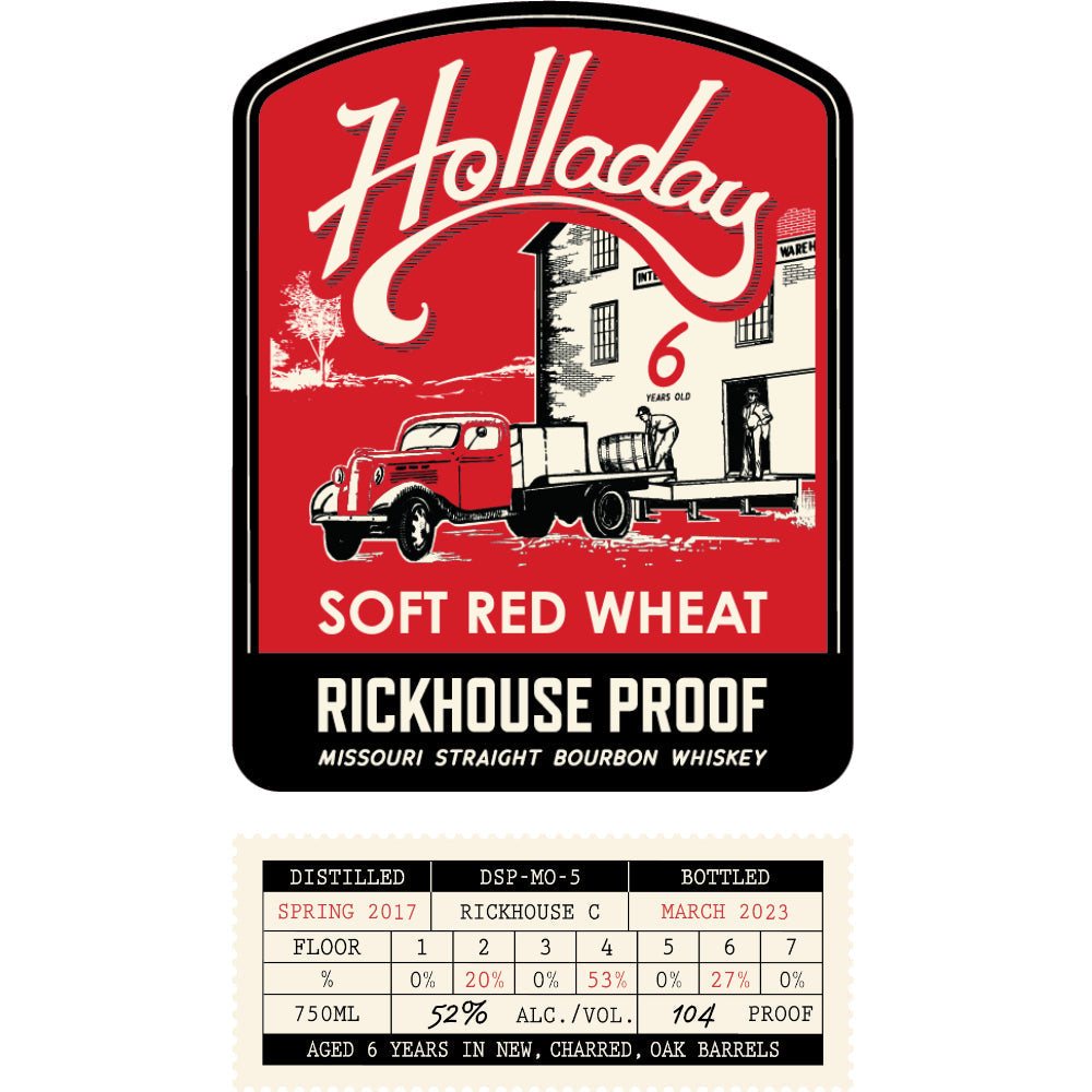 Holladay 6 Year Old Soft Red Wheat Rickhouse Proof Straight Bourbon