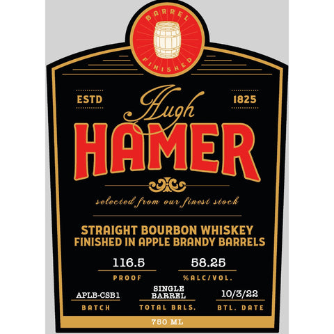 Hugh Hamer Single Barrel Bourbon Finished in Apple Brandy Barrels