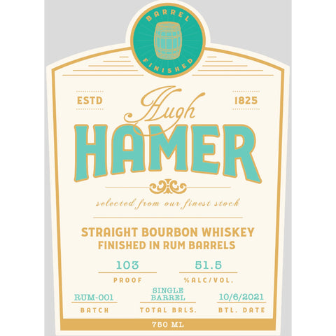 Hugh Hamer Straight Bourbon Finished in Rum Barrels