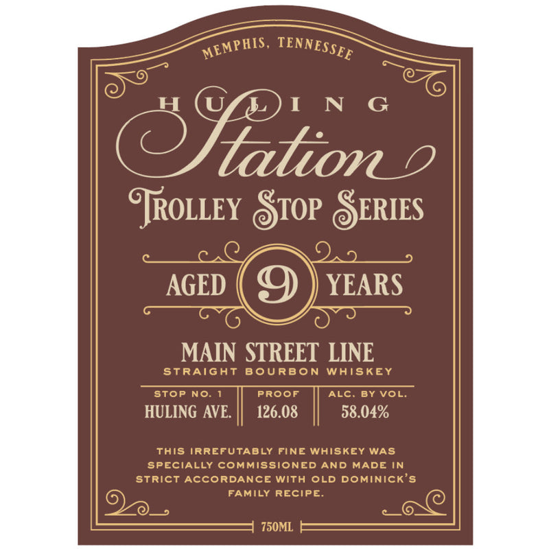 Huling Station Trolley Stop Series 9 Year Old Main Street Line Straight Bourbon