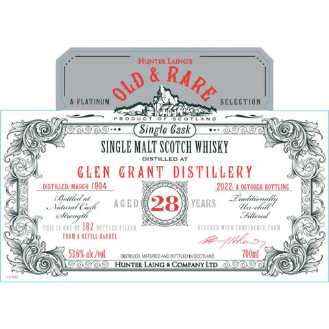 Hunter Laing’s Old & Rare 28 Year Old Glen Grant