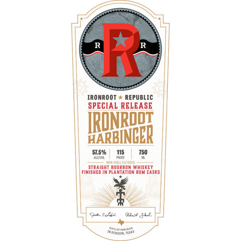 Ironroot Harbinger Bourbon Finished in Plantation Rum Casks