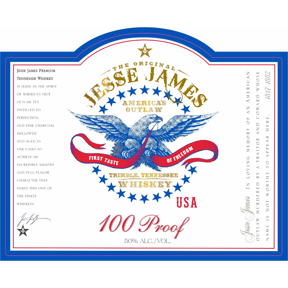 Jesse James 100 Proof Tennessee Whiskey