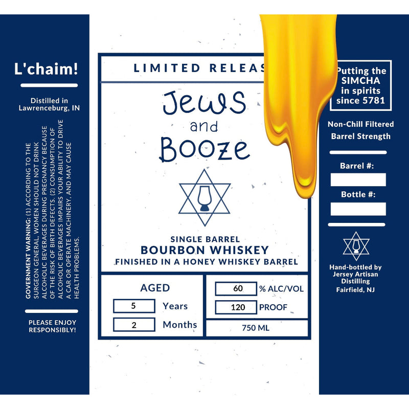 Jews and Booze Honey Whiskey Barrel Finished Bourbon