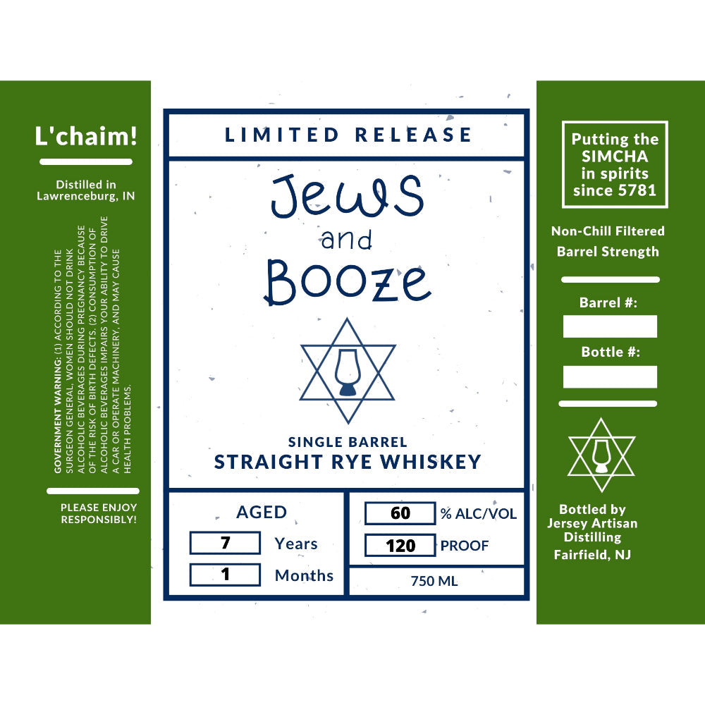 Jews and Booze Single Barrel Straight Rye