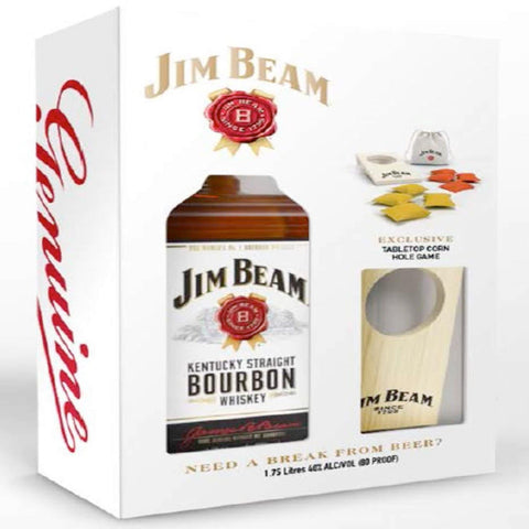 Jim Beam Kentucky Straight Bourbon 1.75L with Cornhole Game