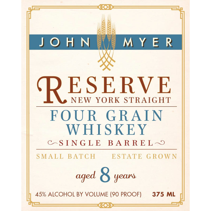 John Myer Reserve New York Straight Four Grain Whiskey