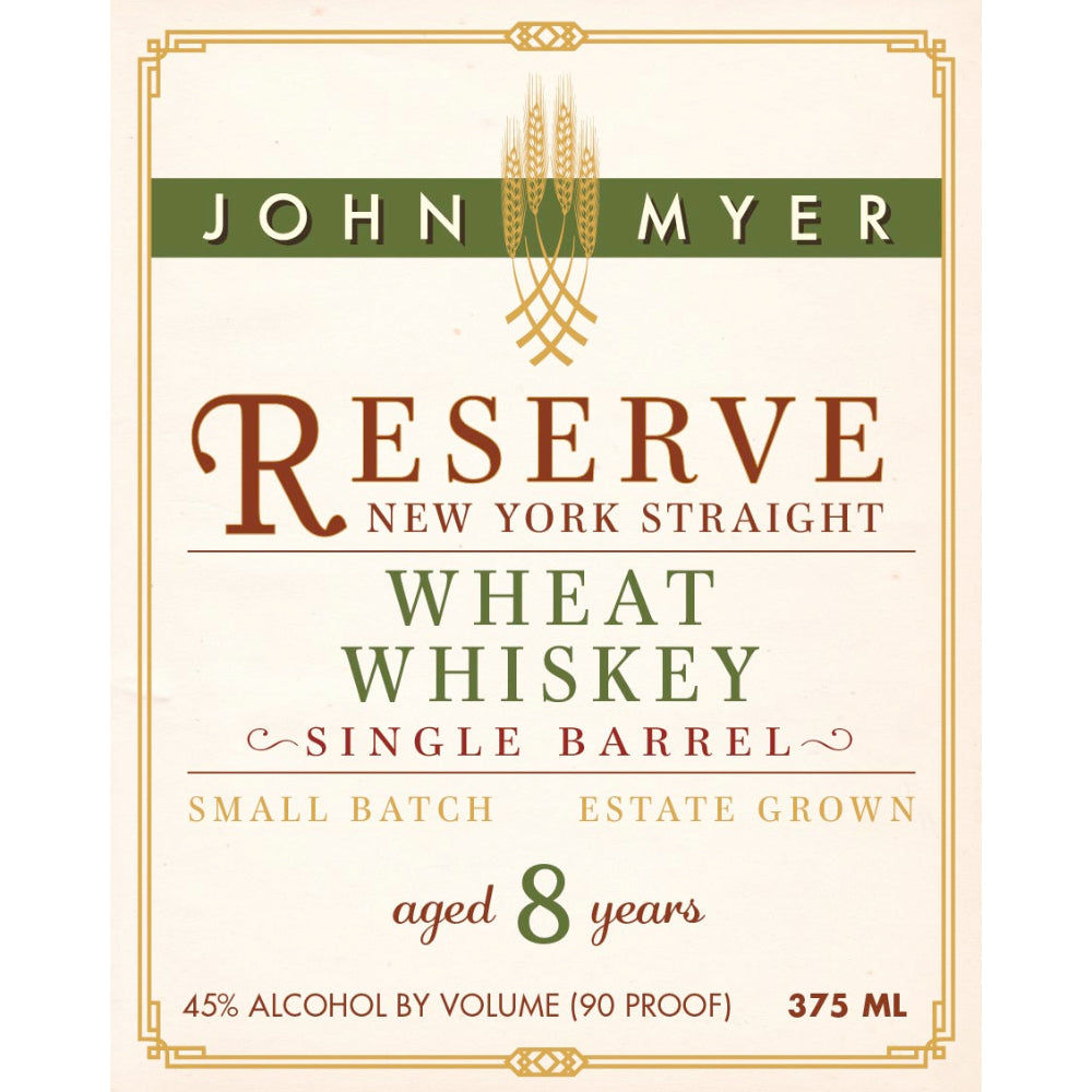 John Myer Reserve New York Straight Wheat Whiskey