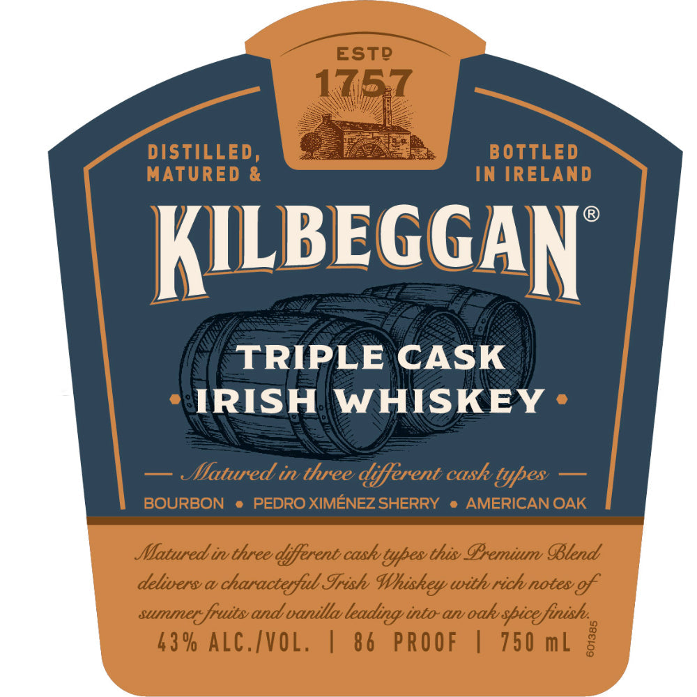 Kilbeggan Triple Cask Irish Whiskey