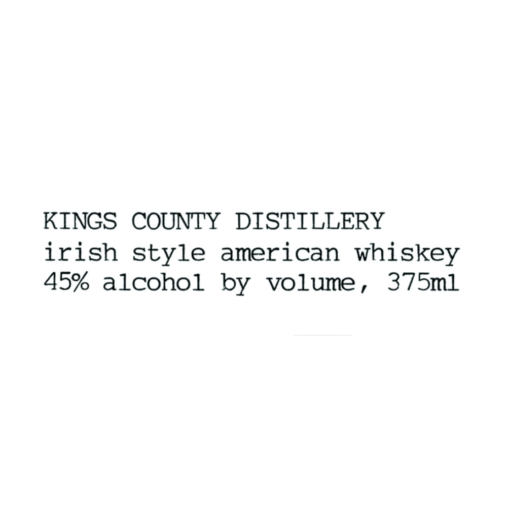 Kings County Irish style American whiskey 375mL