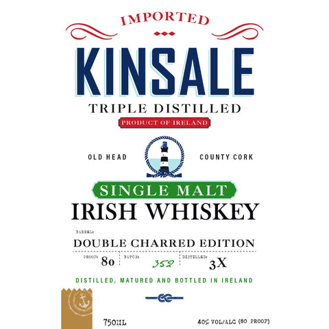 Kinsale Double Charred Edition Single Malt Irish Whiskey