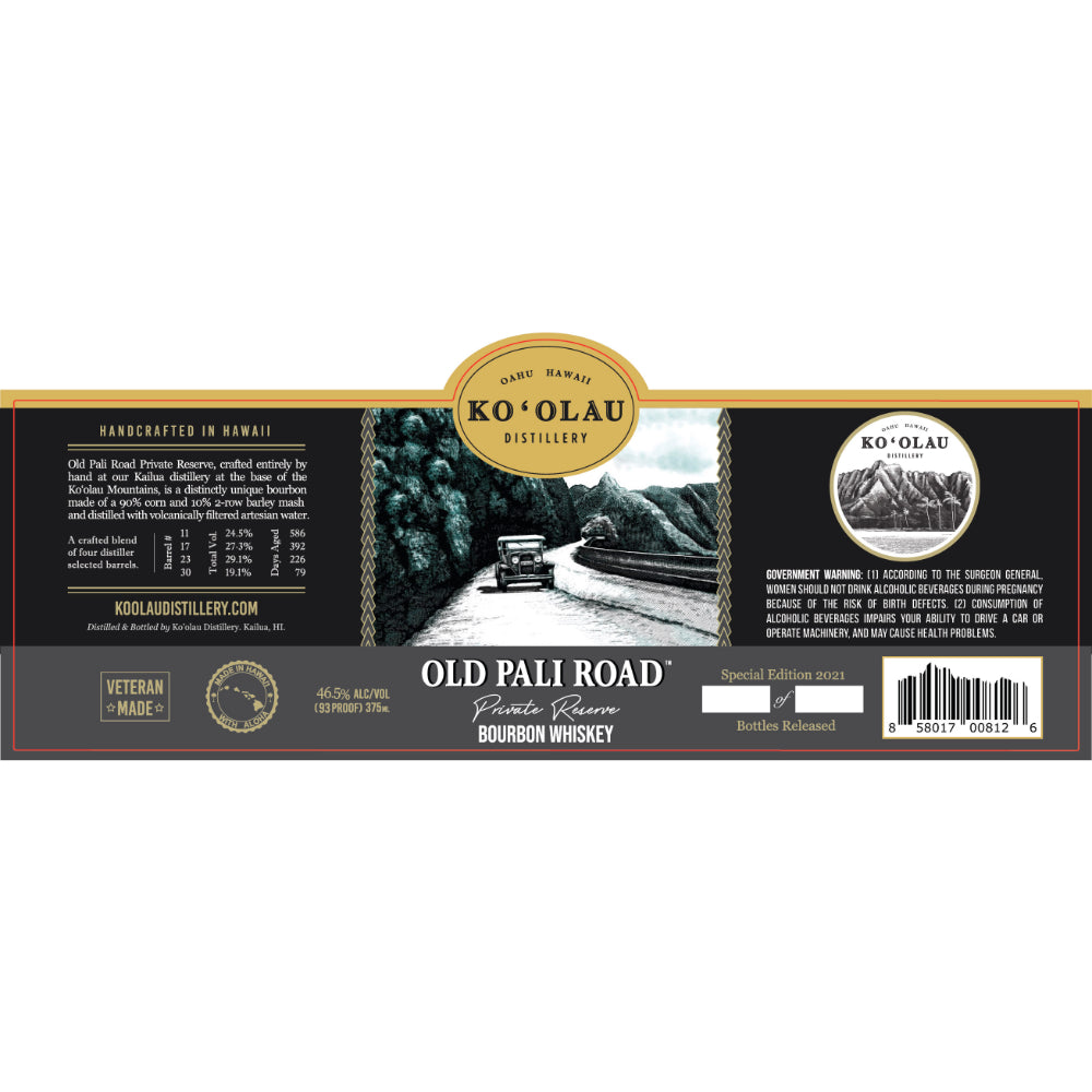 Ko'olau Distillery Old Pali Road Private Reserve Bourbon