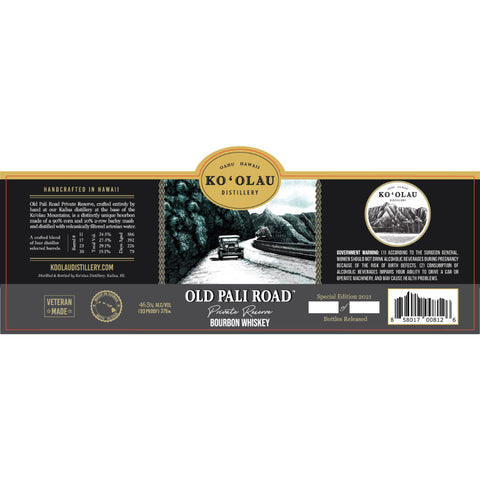 Ko'olau Distillery Old Pali Road Private Reserve Bourbon