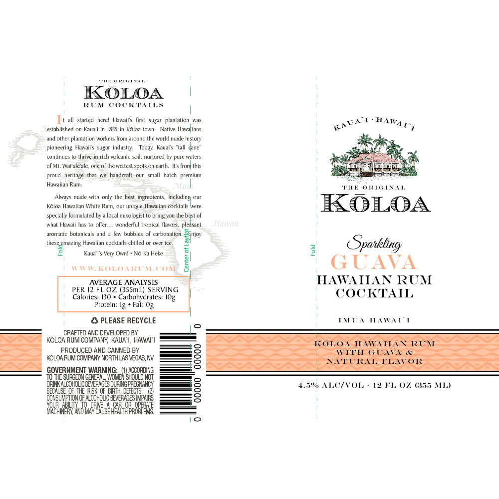 Kōloa Sparkling Guava Hawaiian Rum Cocktail 4pk