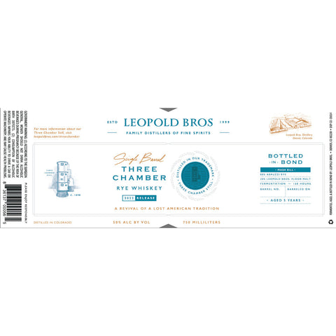 Leopold Bros Three Chamber Rye 2022 Release