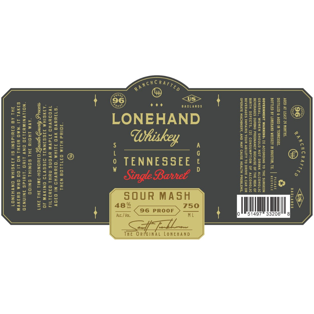 Lonehand Single Barrel Sour Mash Whiskey