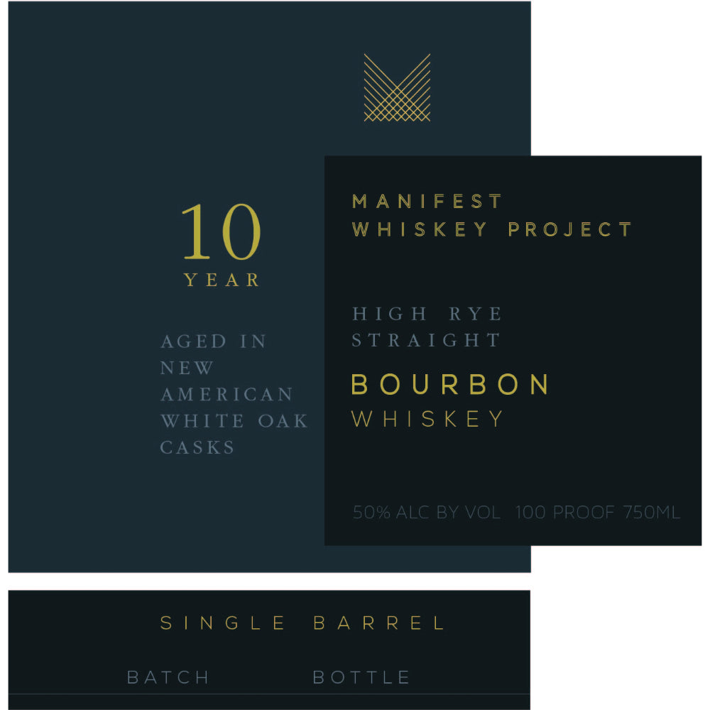 Manifest Whiskey Project 10 Year Old High Rye Straight Bourbon