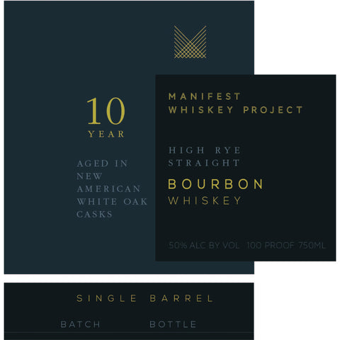 Manifest Whiskey Project 10 Year Old High Rye Straight Bourbon