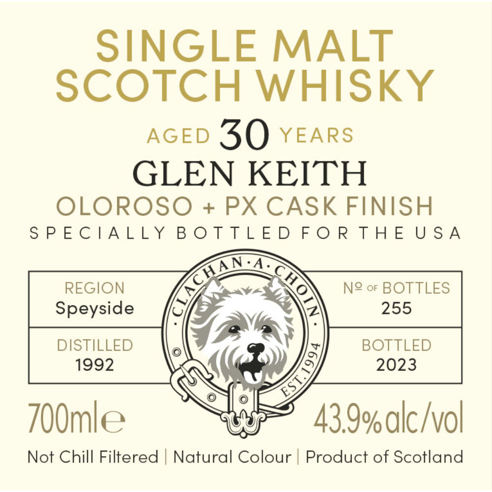 Murray McDavid Mission Gold Glen Keith 30 Year Old Oloroso + PX Cask Finish