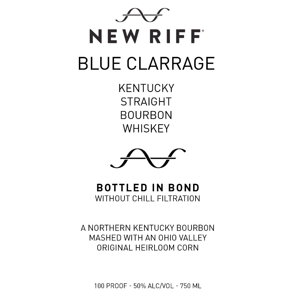 New Riff Blue Clarrage Bottled in Bond Kentucky Straight Bourbon