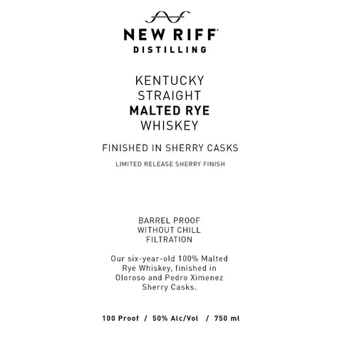 New Riff Malted Rye Finished in Sherry Casks