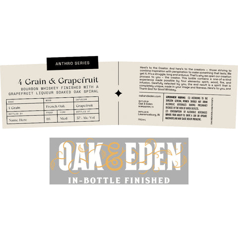 Oak & Eden Anthro Series 4 Grain & Grapefruit Bourbon