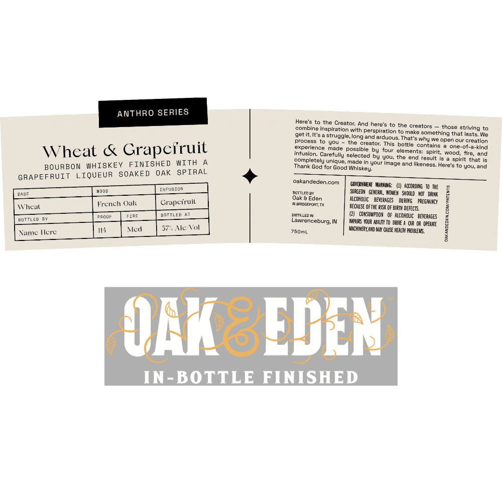 Oak & Eden Anthro Series Wheat & Grapefruit Bourbon
