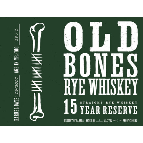 Old Bones 15 Year Reserve Rye Whiskey
