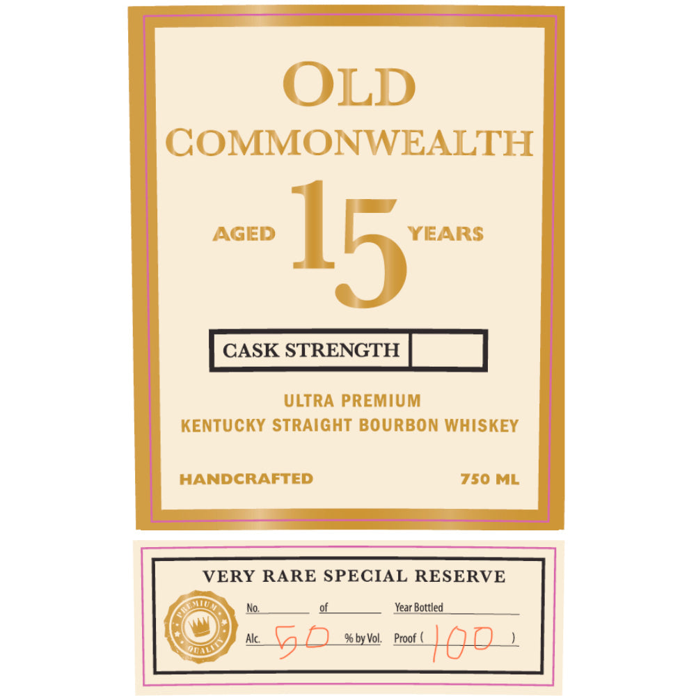 Old Commonwealth 15 Year Old Kentucky Straight Bourbon