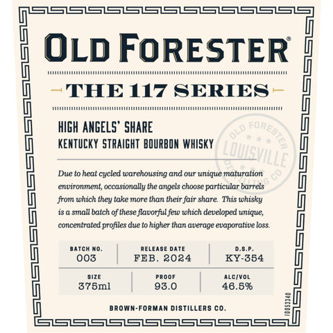 Old Forester 117 Series High Angels’ Share 2024 Release