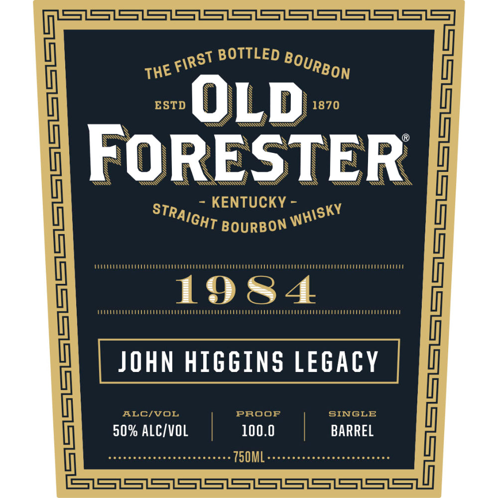 Old Forester 1984 John Higgins Legacy Bourbon