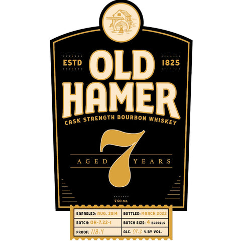 Old Hamer 7 Year Old Cask Strength Straight Bourbon