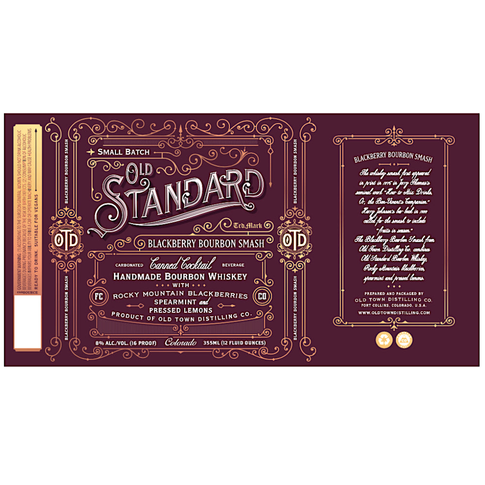 Old Standard Blackberry Bourbon Smash Canned Cocktail