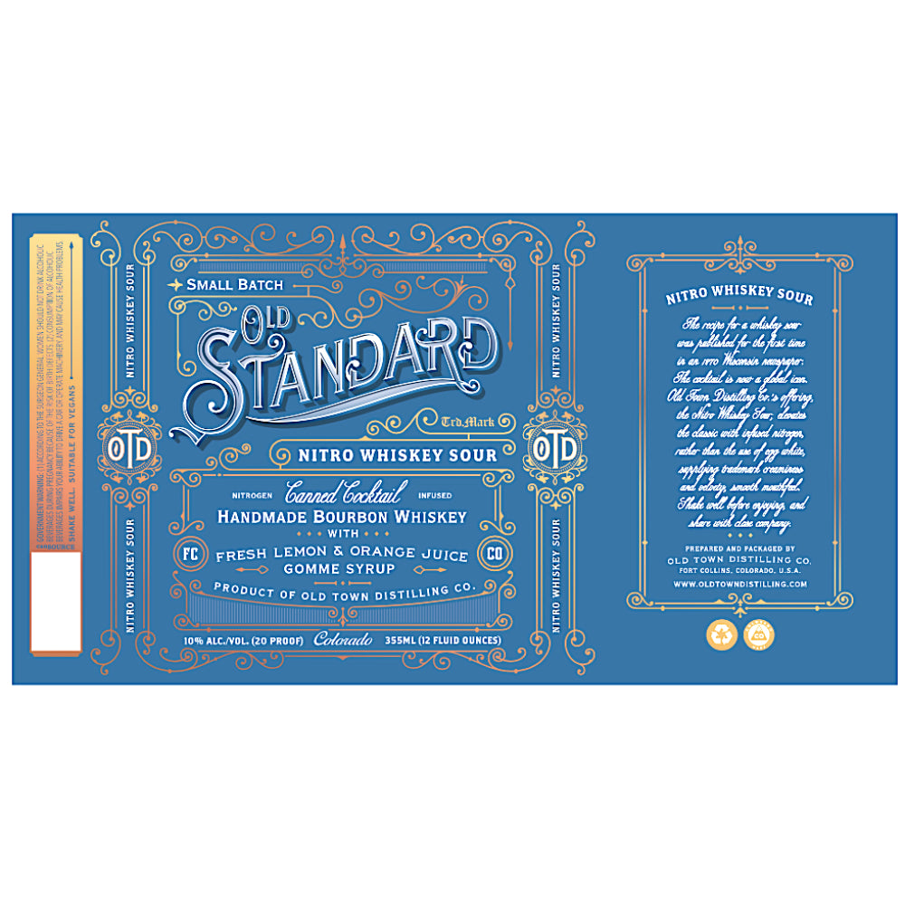 Old Standard Nitro Whiskey Sour Canned Cocktail