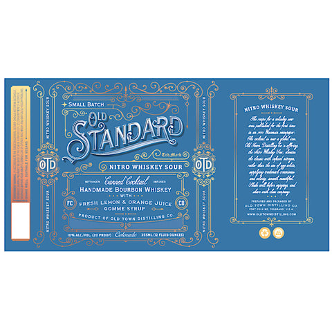 Old Standard Nitro Whiskey Sour Canned Cocktail