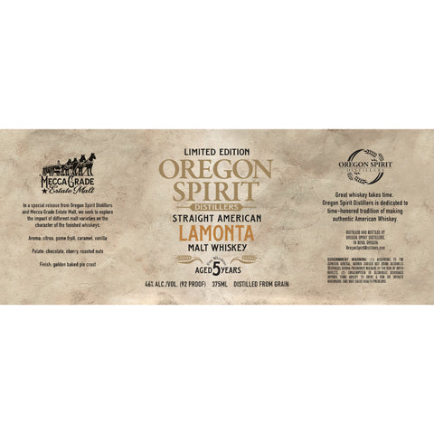 Oregon Spirit Distillers Lamonta Straight Malt Whiskey