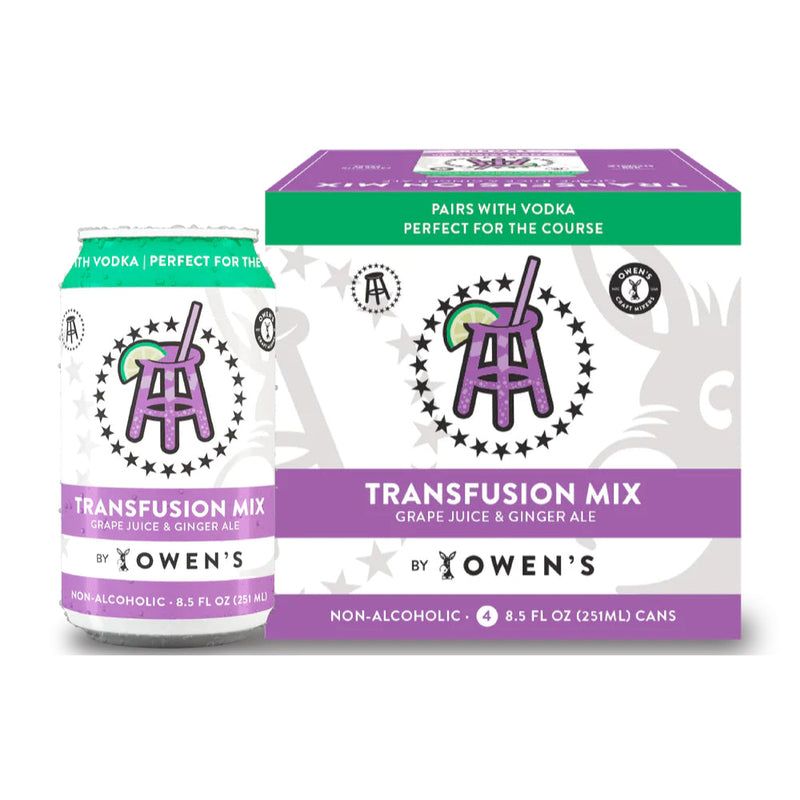 Buy Owen's Barstool Transfusion Mix Grape Juice & Ginger Ale 4pk
