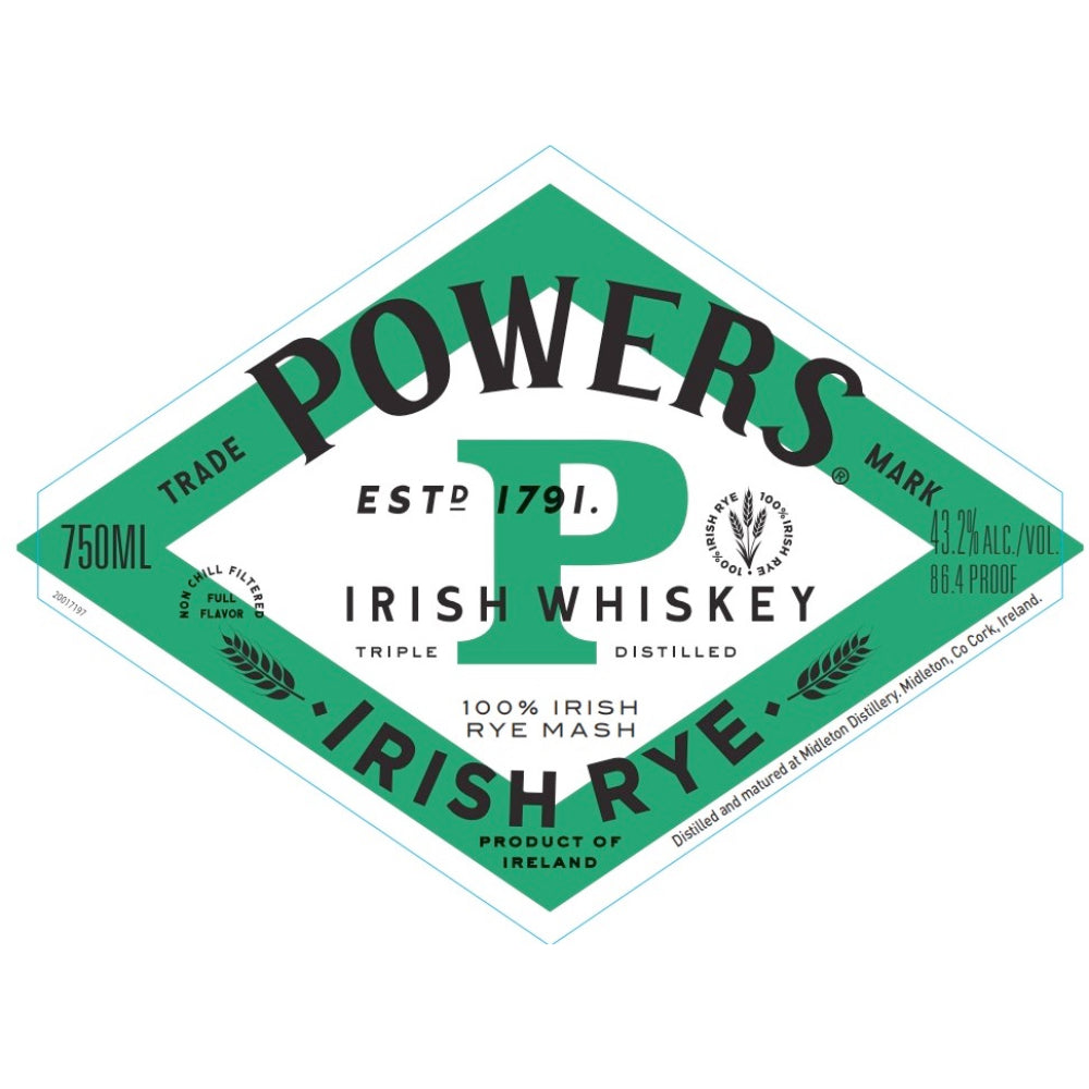 Powers Irish Rye Whiskey 1L