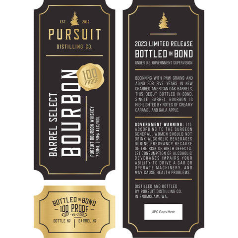 Pursuit Distilling Bottled in Bond Barrel Select Bourbon