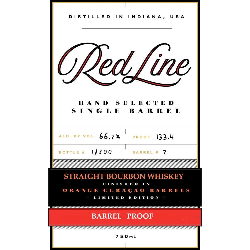 Red Line Single Barrel Bourbon Finished In Orange Curacao Barrels