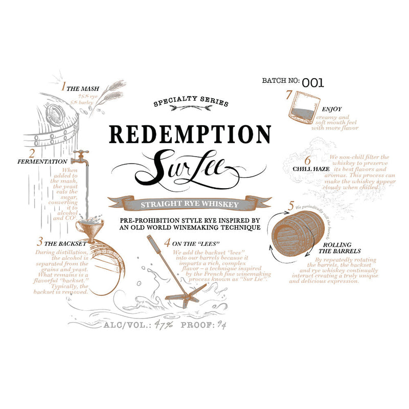 Redemption Sur Lee Straight Rye Whiskey
